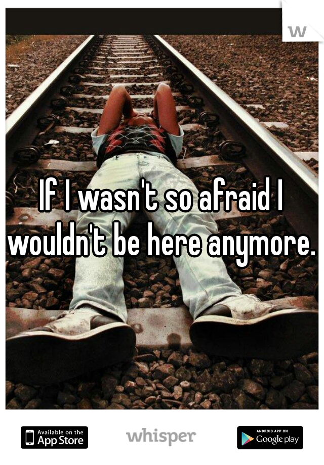 If I wasn't so afraid I wouldn't be here anymore. 