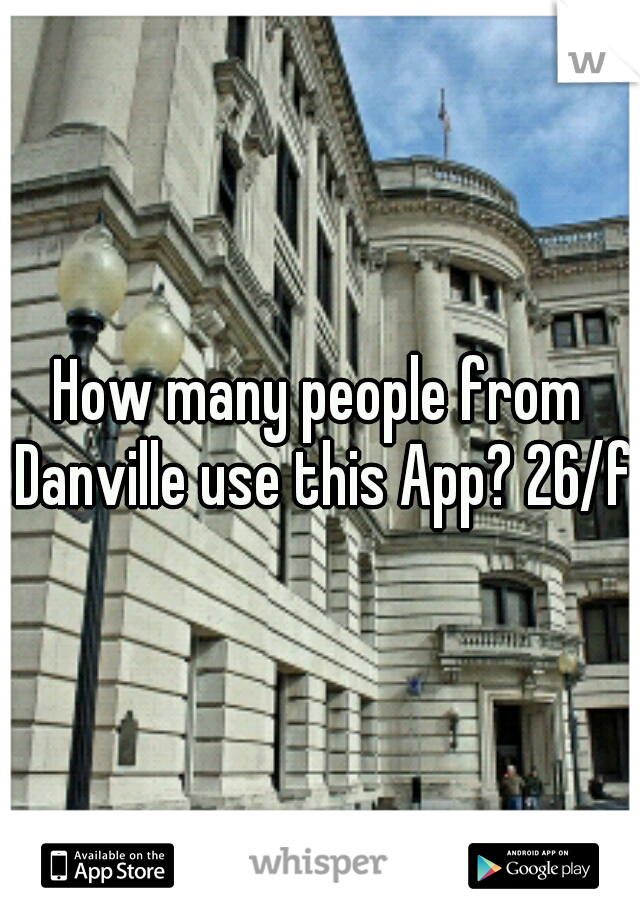 How many people from Danville use this App? 26/f