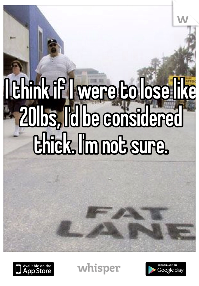I think if I were to lose like 20lbs, I'd be considered thick. I'm not sure. 