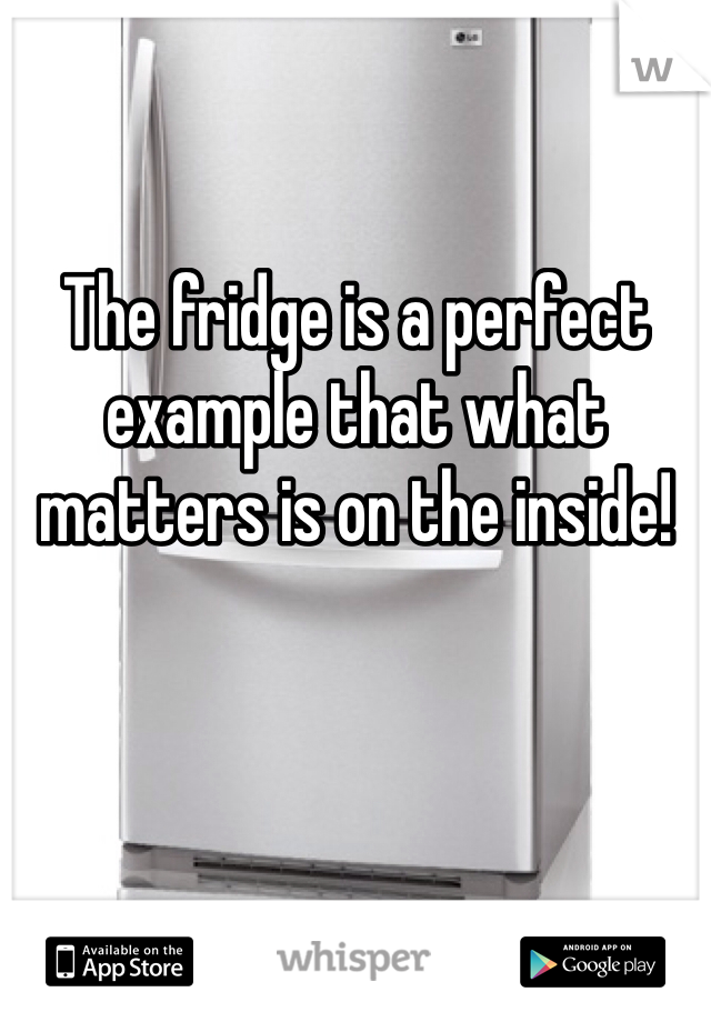 The fridge is a perfect example that what matters is on the inside!