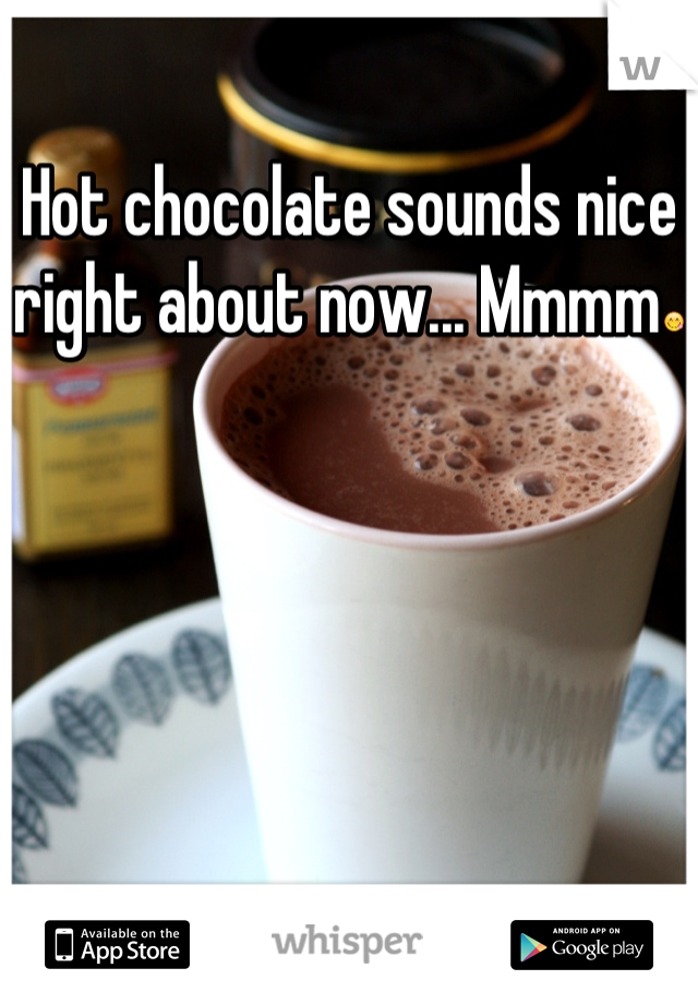 Hot chocolate sounds nice right about now... Mmmm😋