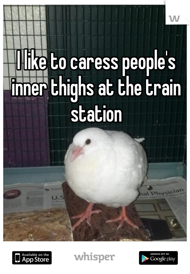 I like to caress people's inner thighs at the train station