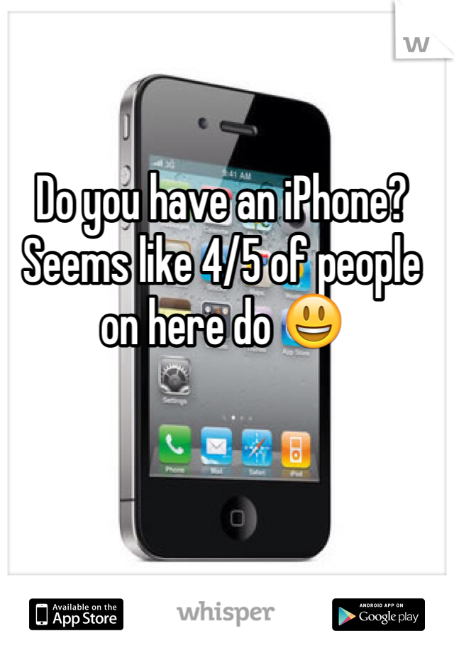 Do you have an iPhone? 
Seems like 4/5 of people on here do 😃