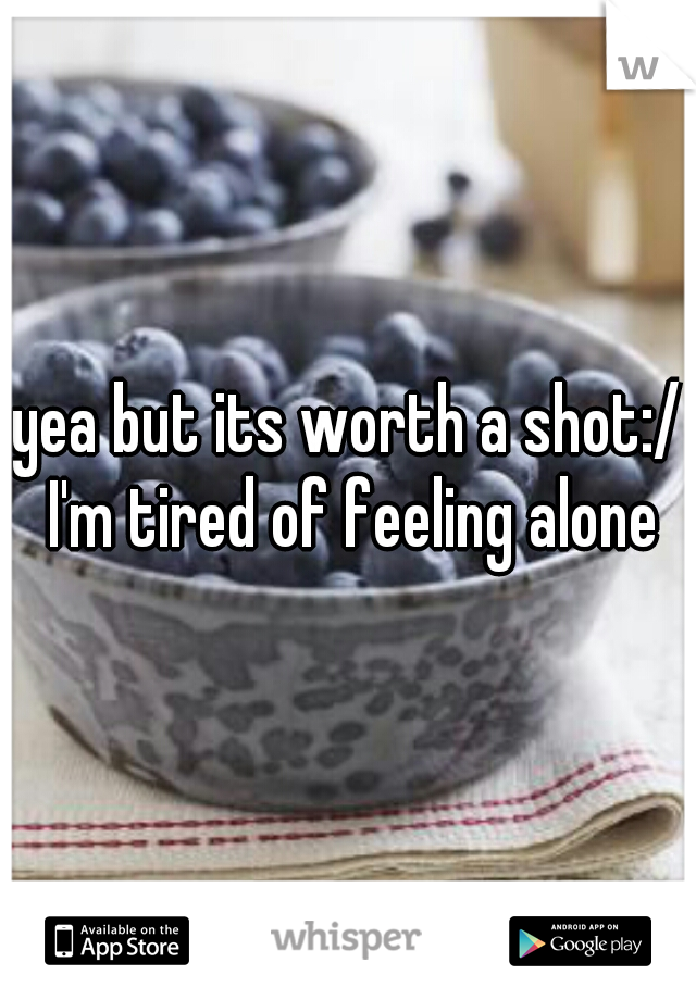 yea but its worth a shot:/ I'm tired of feeling alone