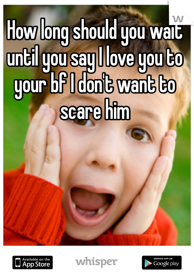 How long should you wait until you say I love you to your bf I don't want to scare him 