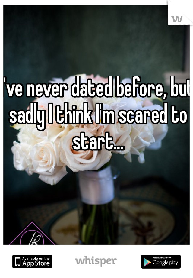 I've never dated before, but sadly I think I'm scared to start... 