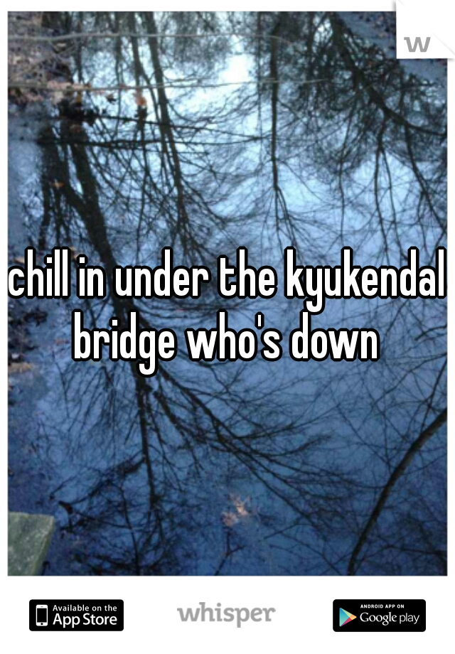chill in under the kyukendal bridge who's down 
