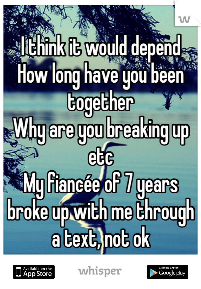 I think it would depend
How long have you been together
Why are you breaking up etc
My fiancée of 7 years broke up with me through a text, not ok