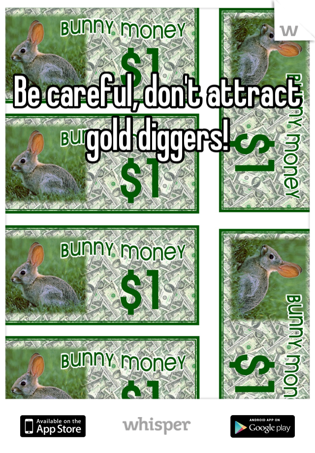 Be careful, don't attract gold diggers!