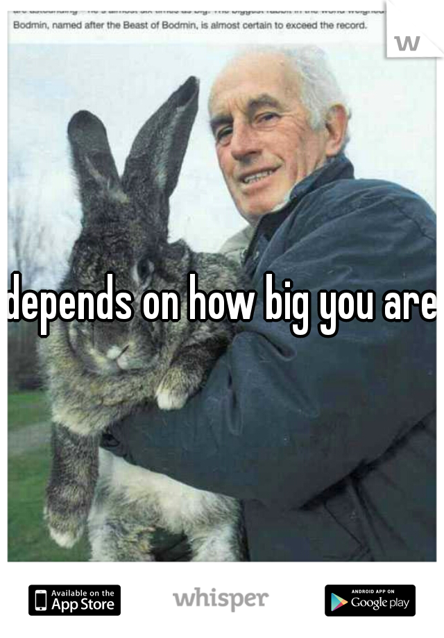 depends on how big you are