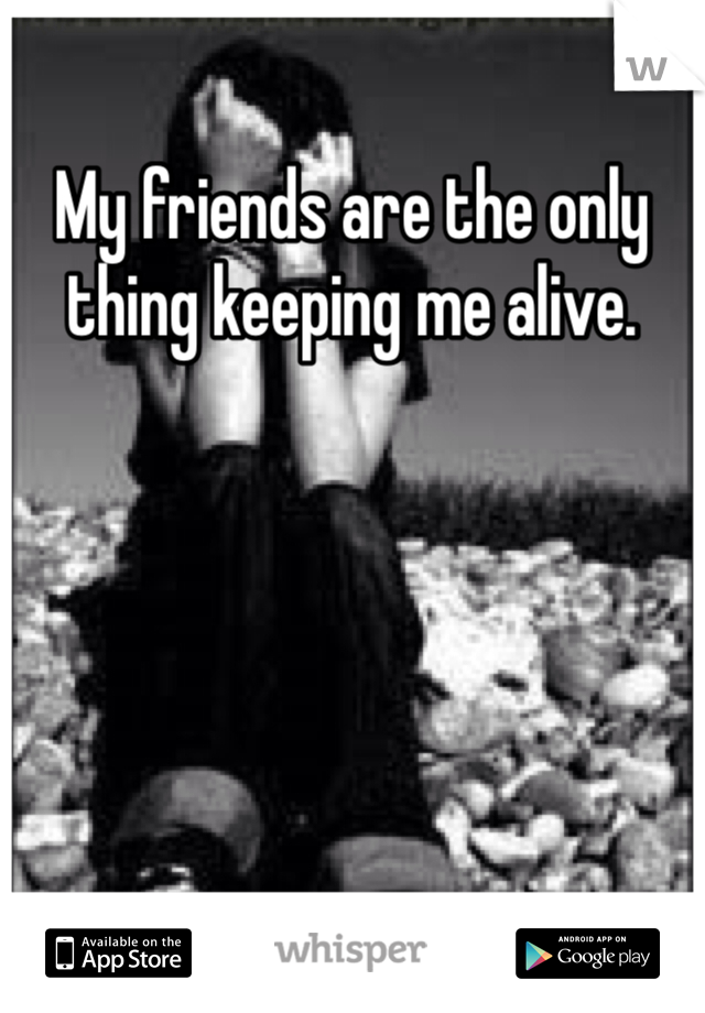 My friends are the only thing keeping me alive. 