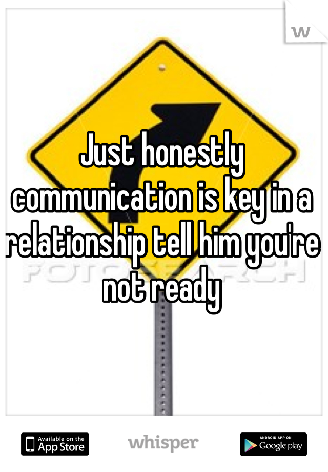 Just honestly communication is key in a relationship tell him you're not ready 