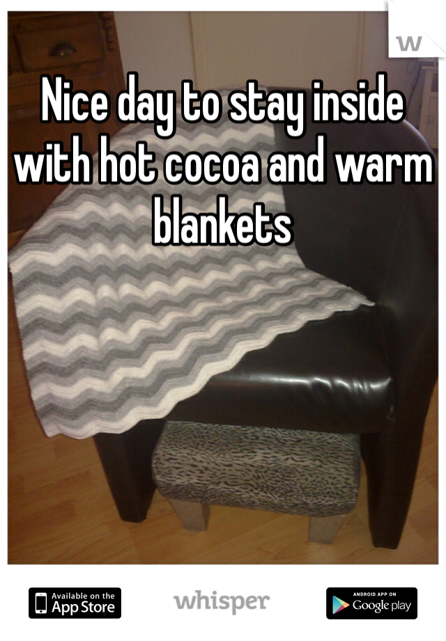 Nice day to stay inside with hot cocoa and warm blankets
