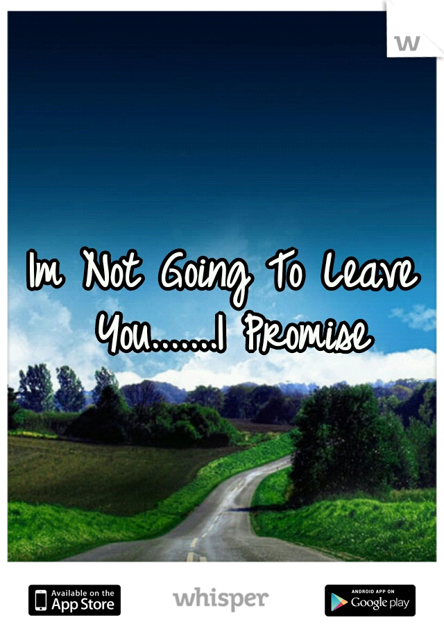 Im Not Going To Leave You.......I Promise