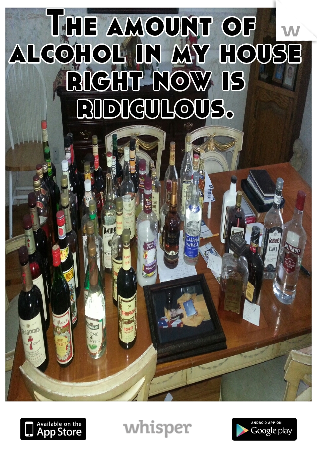 The amount of alcohol in my house right now is ridiculous.