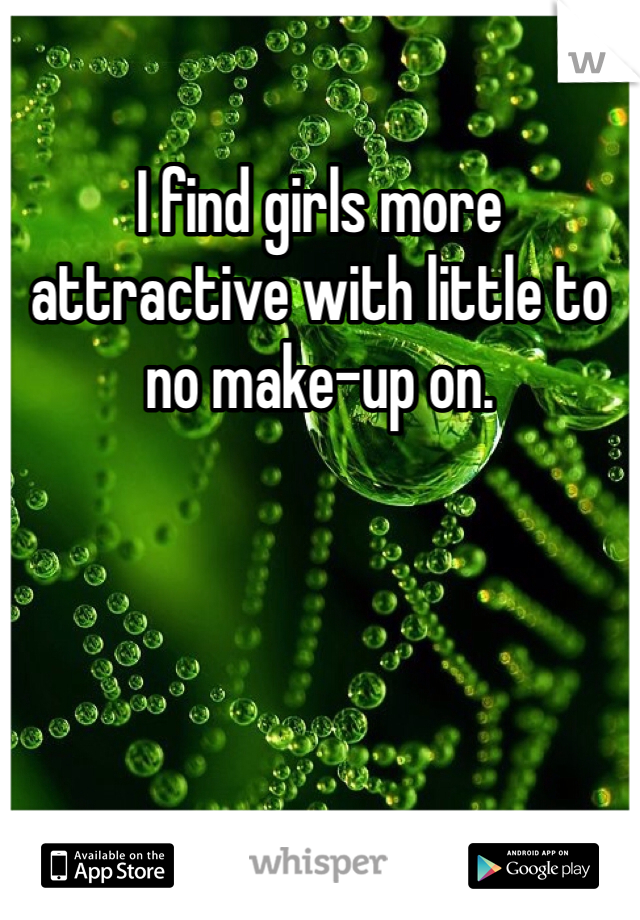 I find girls more attractive with little to no make-up on. 