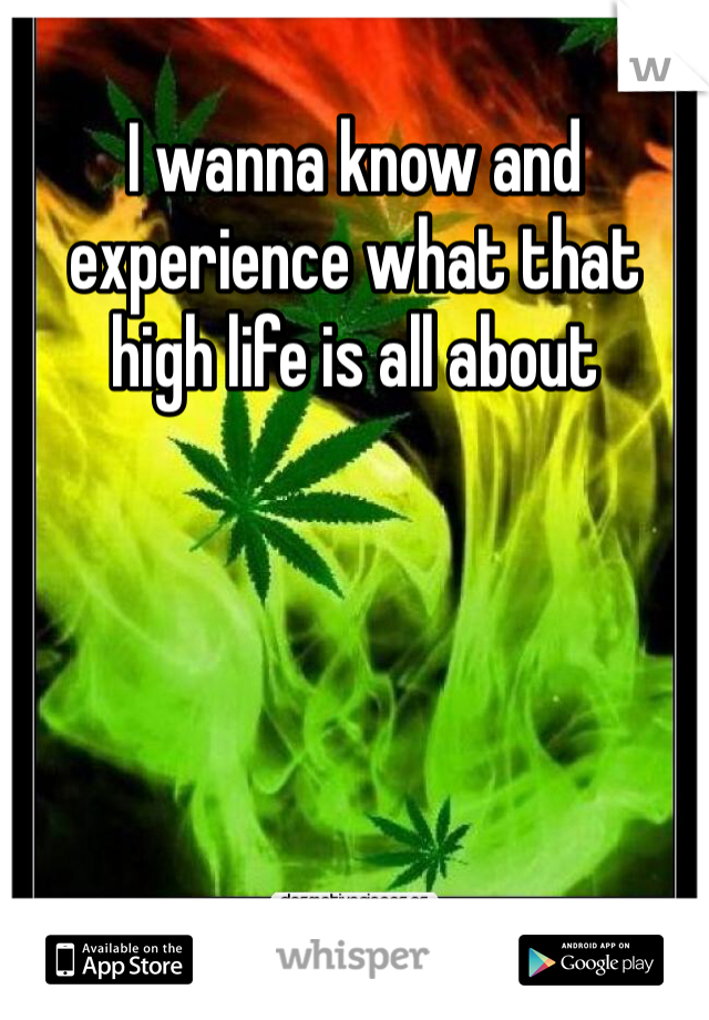 I wanna know and experience what that high life is all about