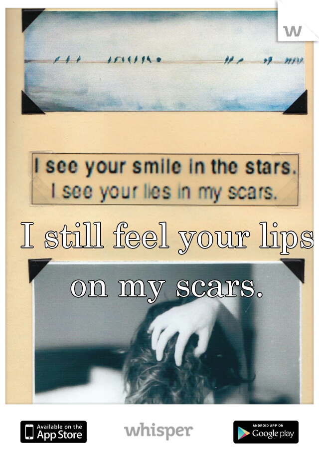 I still feel your lips on my scars. 