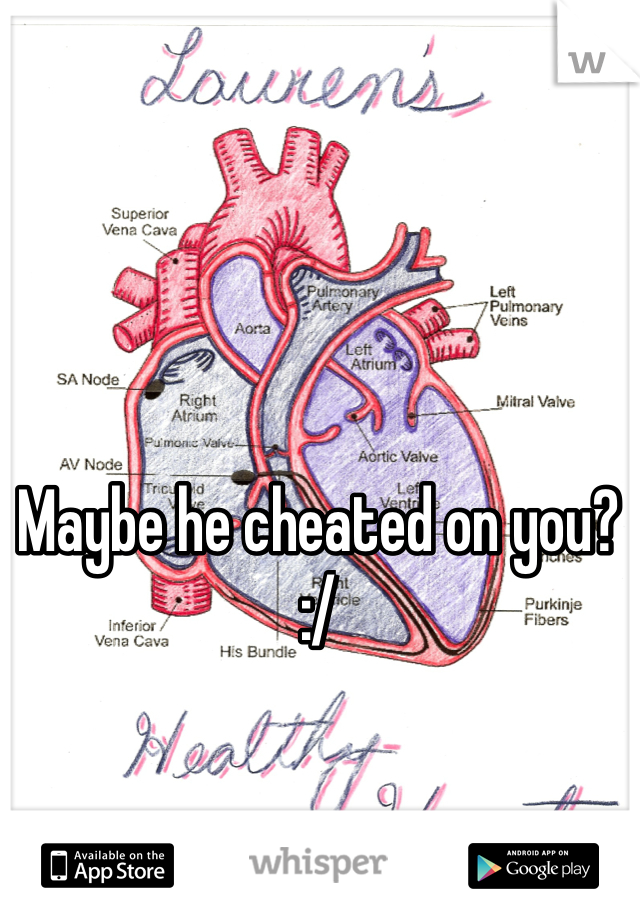 Maybe he cheated on you? :/