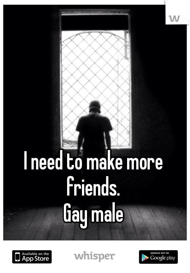 I need to make more friends. 
Gay male