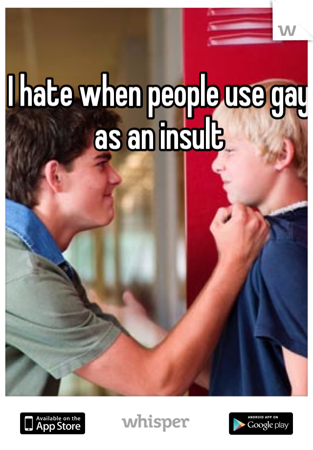 I hate when people use gay as an insult 