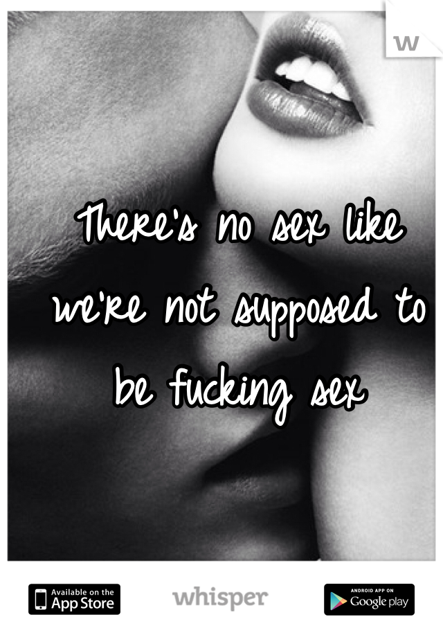 There's no sex like we're not supposed to be fucking sex 