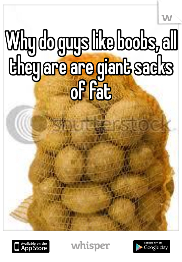 Why do guys like boobs, all they are are giant sacks of fat