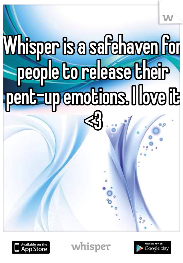 Whisper is a safehaven for people to release their pent-up emotions. I love it <3