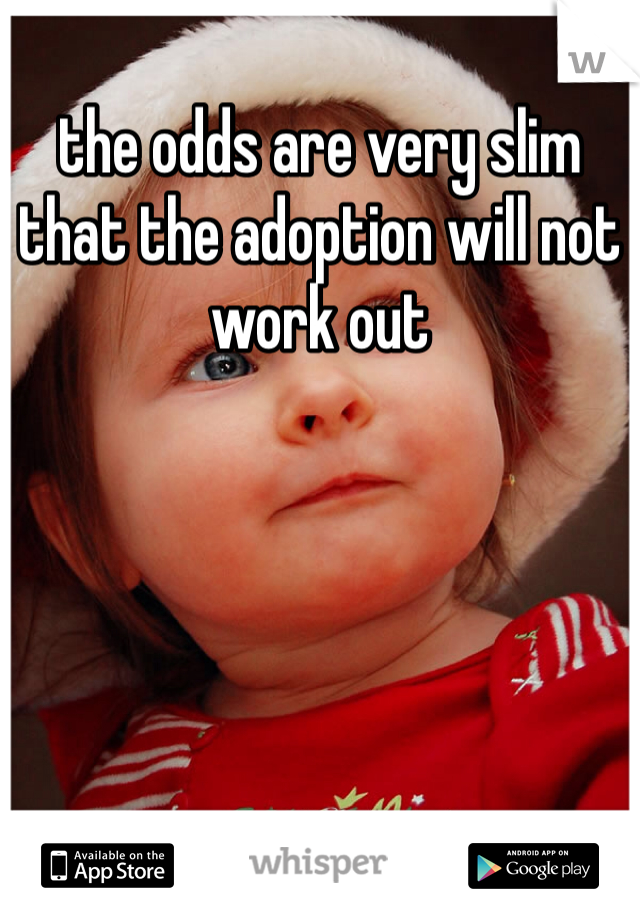 the odds are very slim that the adoption will not work out 