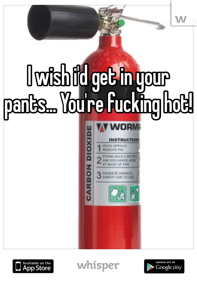 I wish i'd get in your pants... You're fucking hot!