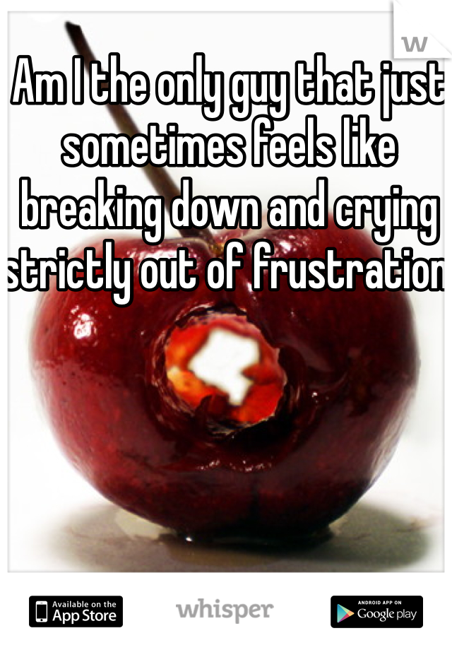 Am I the only guy that just sometimes feels like breaking down and crying strictly out of frustration!