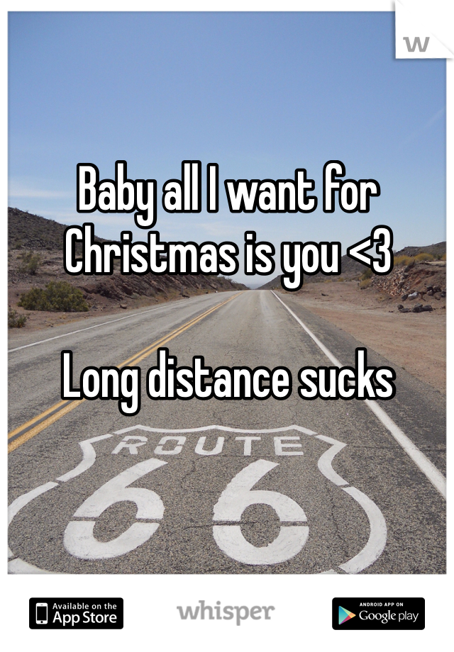 Baby all I want for Christmas is you <3

Long distance sucks