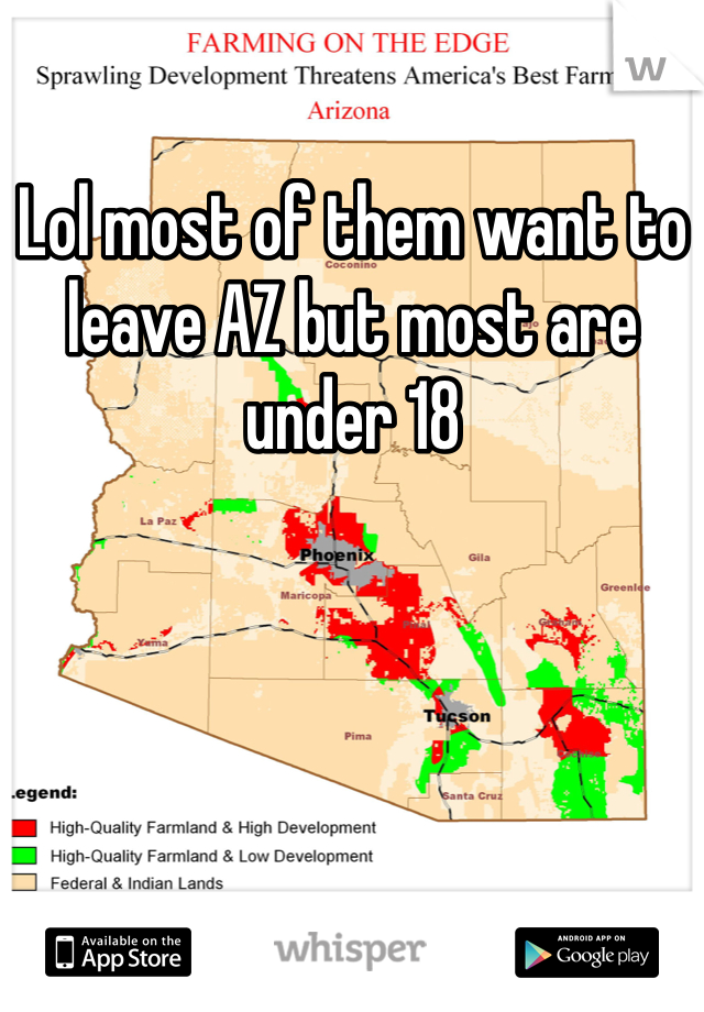 Lol most of them want to leave AZ but most are under 18 