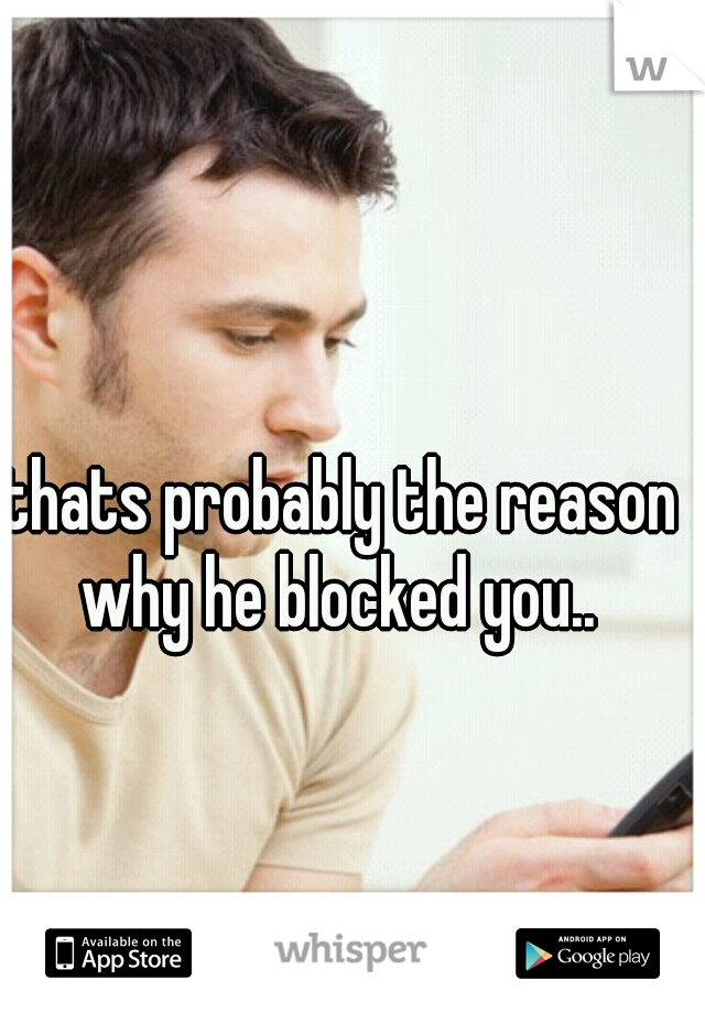 thats probably the reason why he blocked you.. 