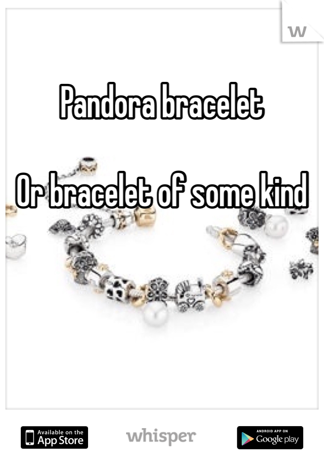 Pandora bracelet 

Or bracelet of some kind  