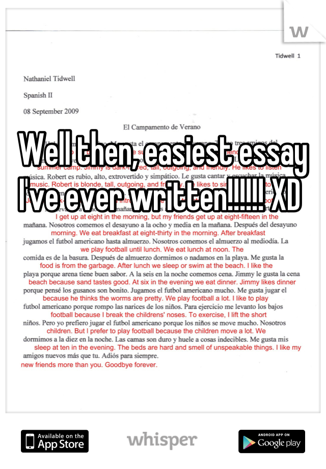 Well then, easiest essay I've ever written!!!!!! XD 