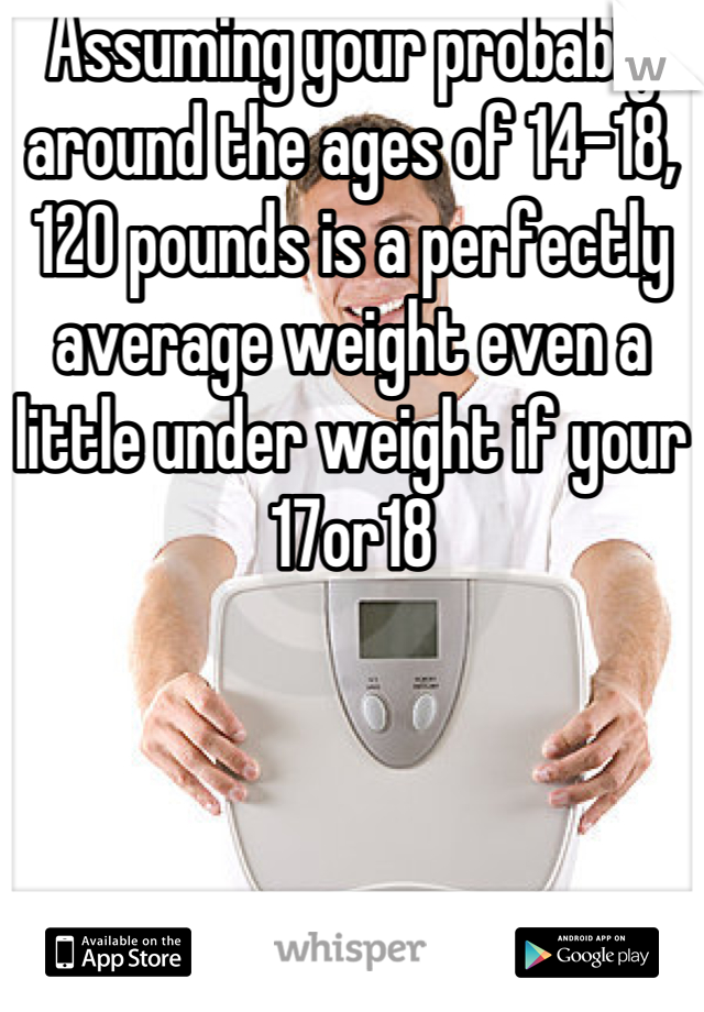 Assuming your probably around the ages of 14-18, 120 pounds is a perfectly average weight even a little under weight if your 17or18