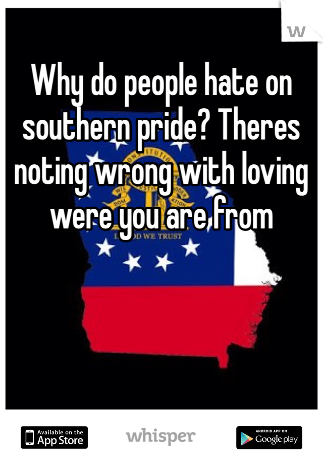 Why do people hate on southern pride? Theres noting wrong with loving were you are from