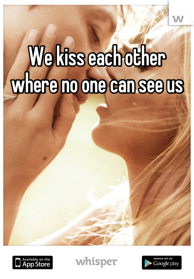 We kiss each other where no one can see us