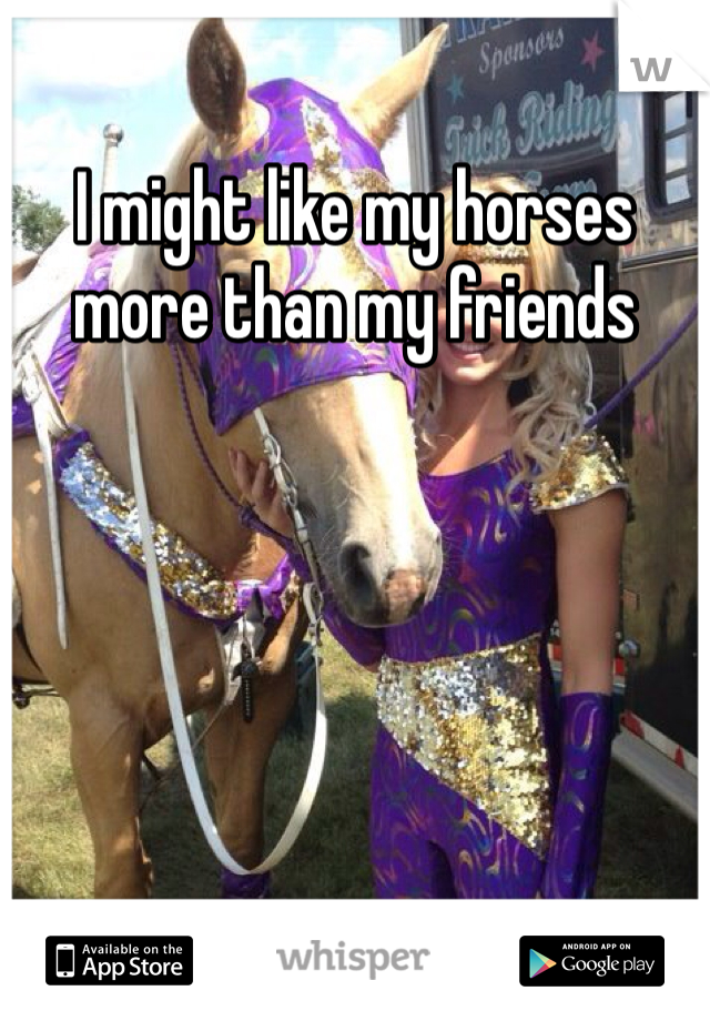 I might like my horses more than my friends