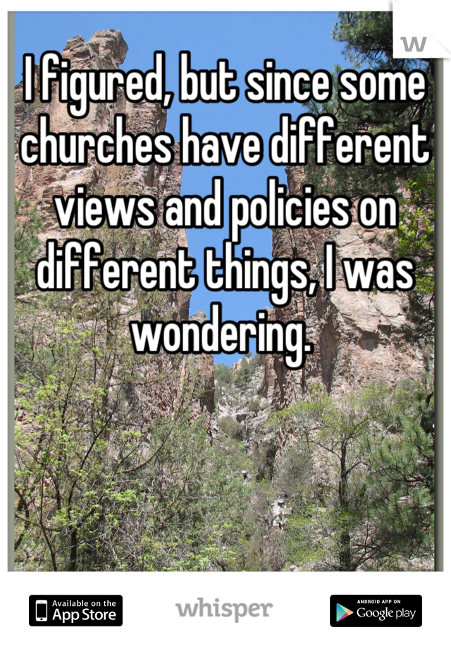 I figured, but since some churches have different views and policies on different things, I was wondering. 