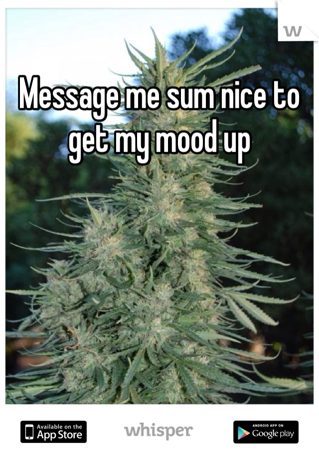 Message me sum nice to get my mood up 