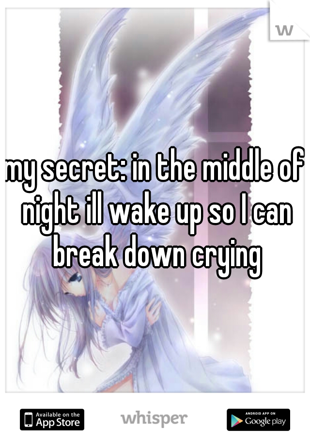 my secret: in the middle of night ill wake up so I can break down crying