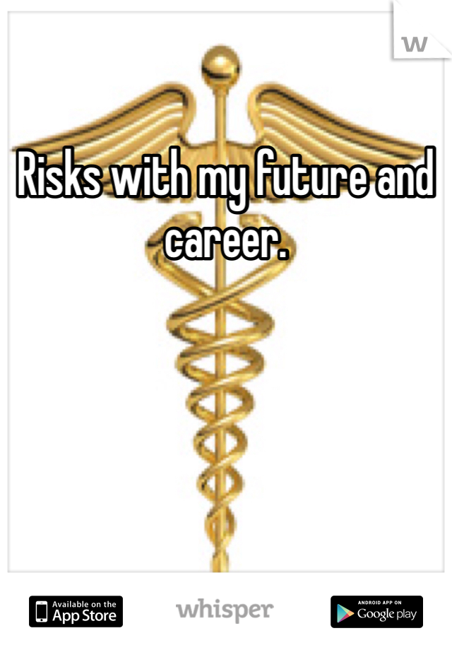 Risks with my future and career. 