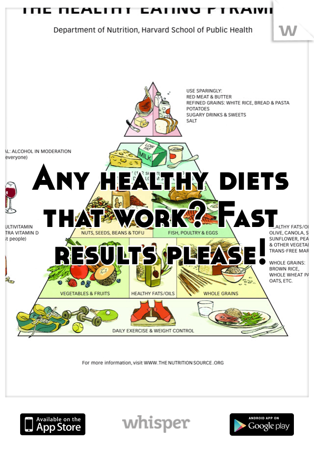 Any healthy diets that work? Fast results please!