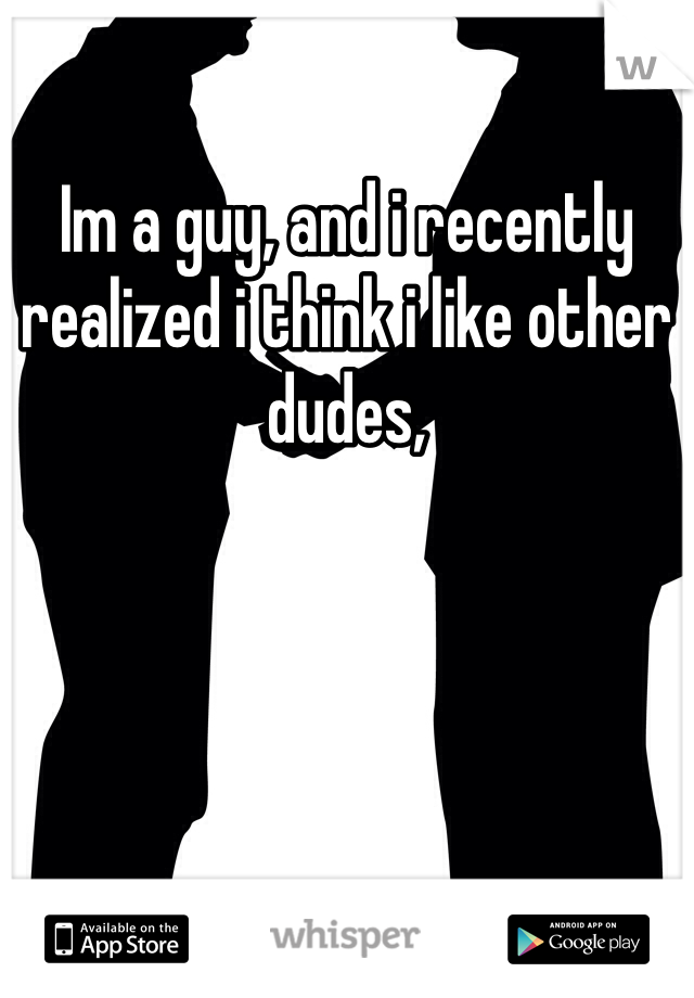 Im a guy, and i recently realized i think i like other dudes,