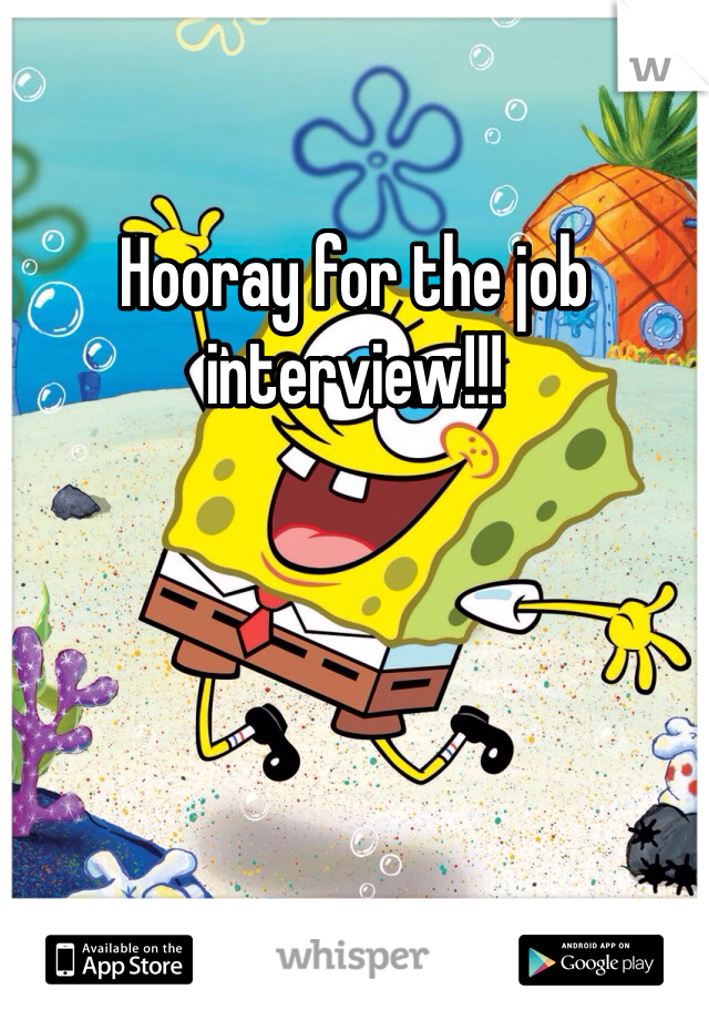 Hooray for the job interview!!!