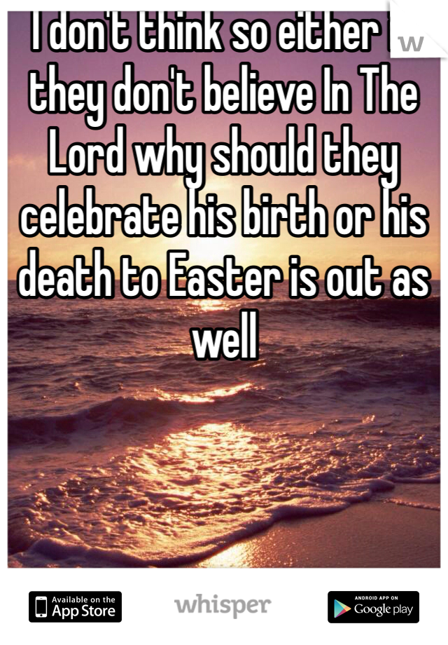 I don't think so either if they don't believe In The Lord why should they celebrate his birth or his death to Easter is out as well 