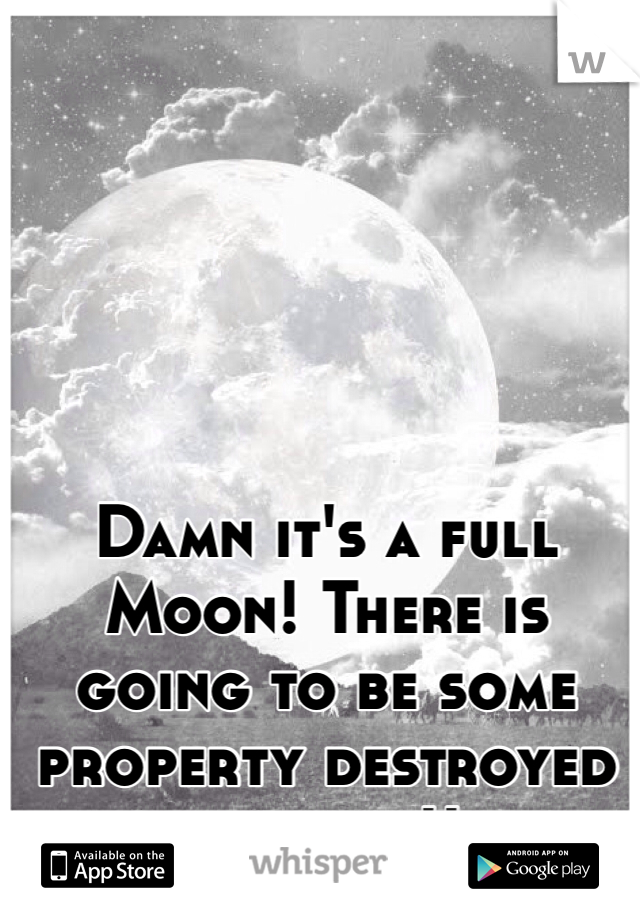 Damn it's a full Moon! There is going to be some property destroyed tonight!!