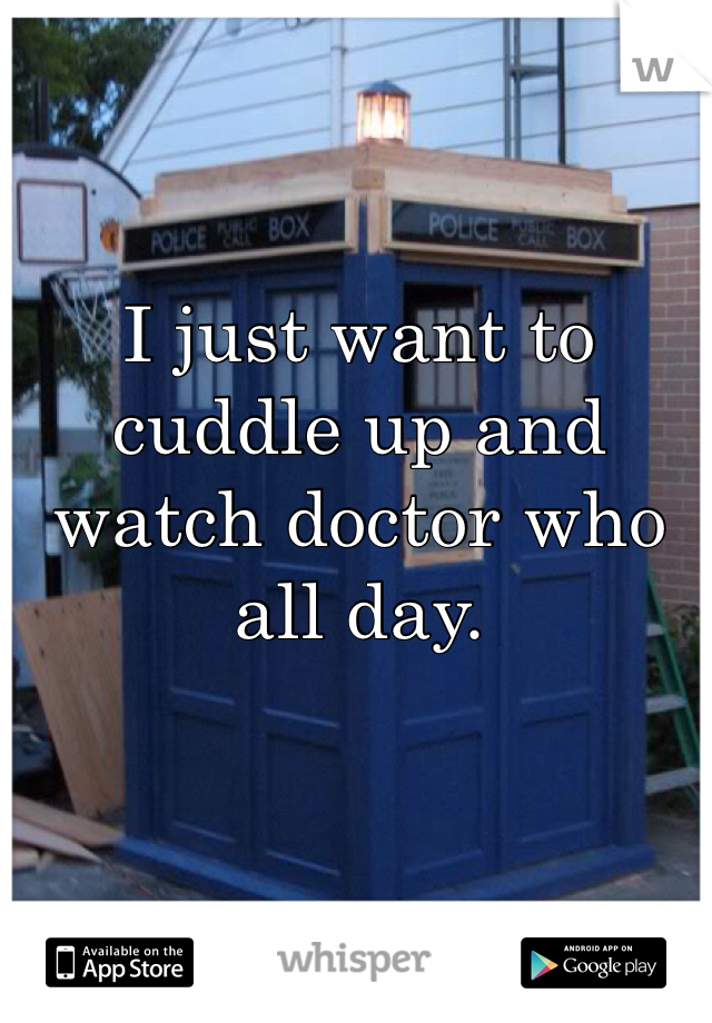 I just want to cuddle up and watch doctor who all day. 